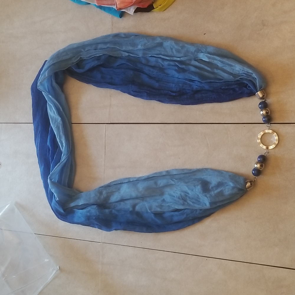 Blue infinity scarf